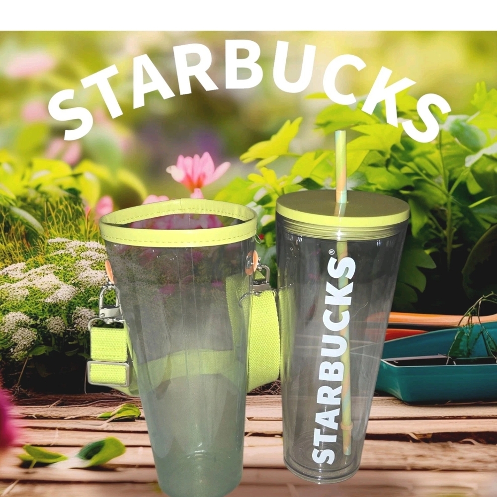 Starbucks Green Tumbler with Strap